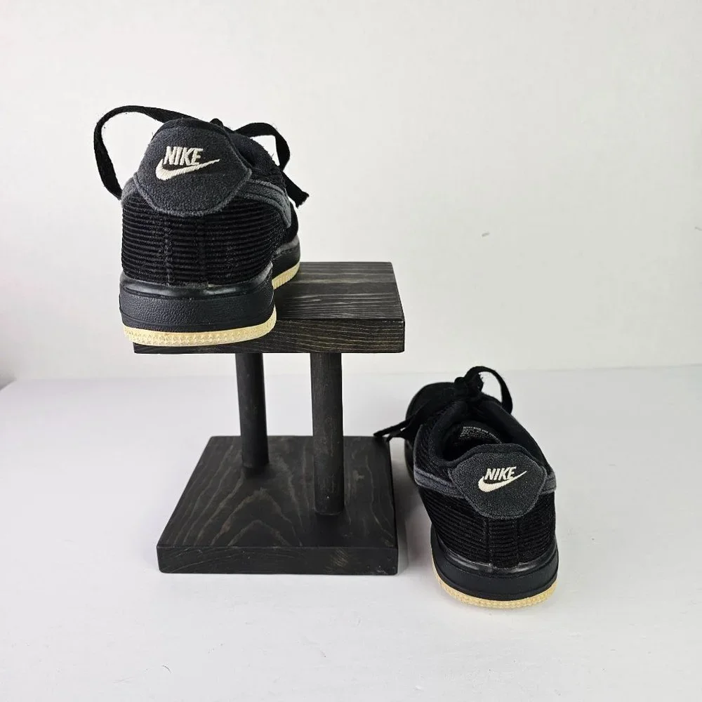 NIKE Air Force 1 Black Corduroy Kids Sneakers Size 2Y BV1234-001